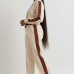 Woven Jacket and Pants Sets With Stripes