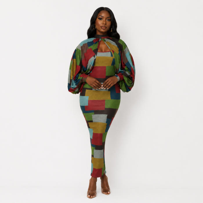 2 Piece Block Maxi Set