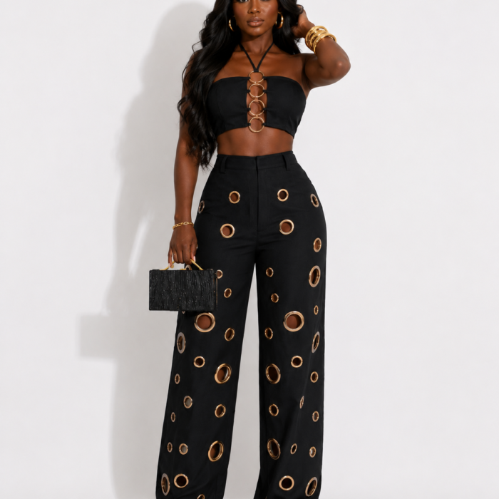 Crop Top and Trouser Pant Set